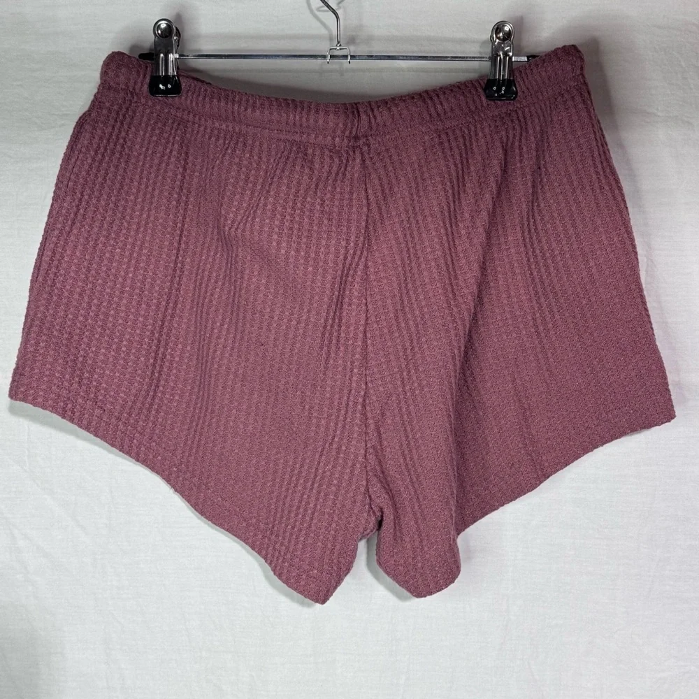 Ekouaer pink mauve waffle knit top and short pajama set Size Medium